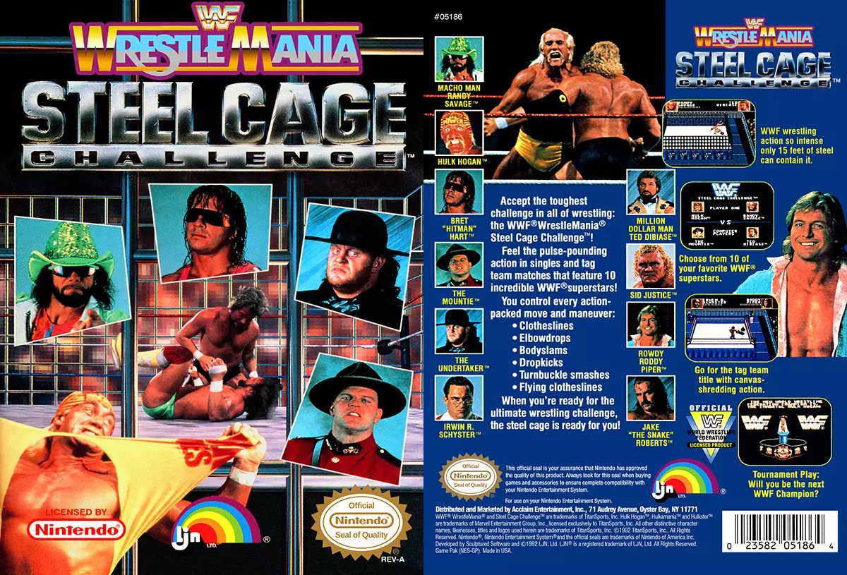 wwf wrestlemania steel cage challenge nintendo front back cover