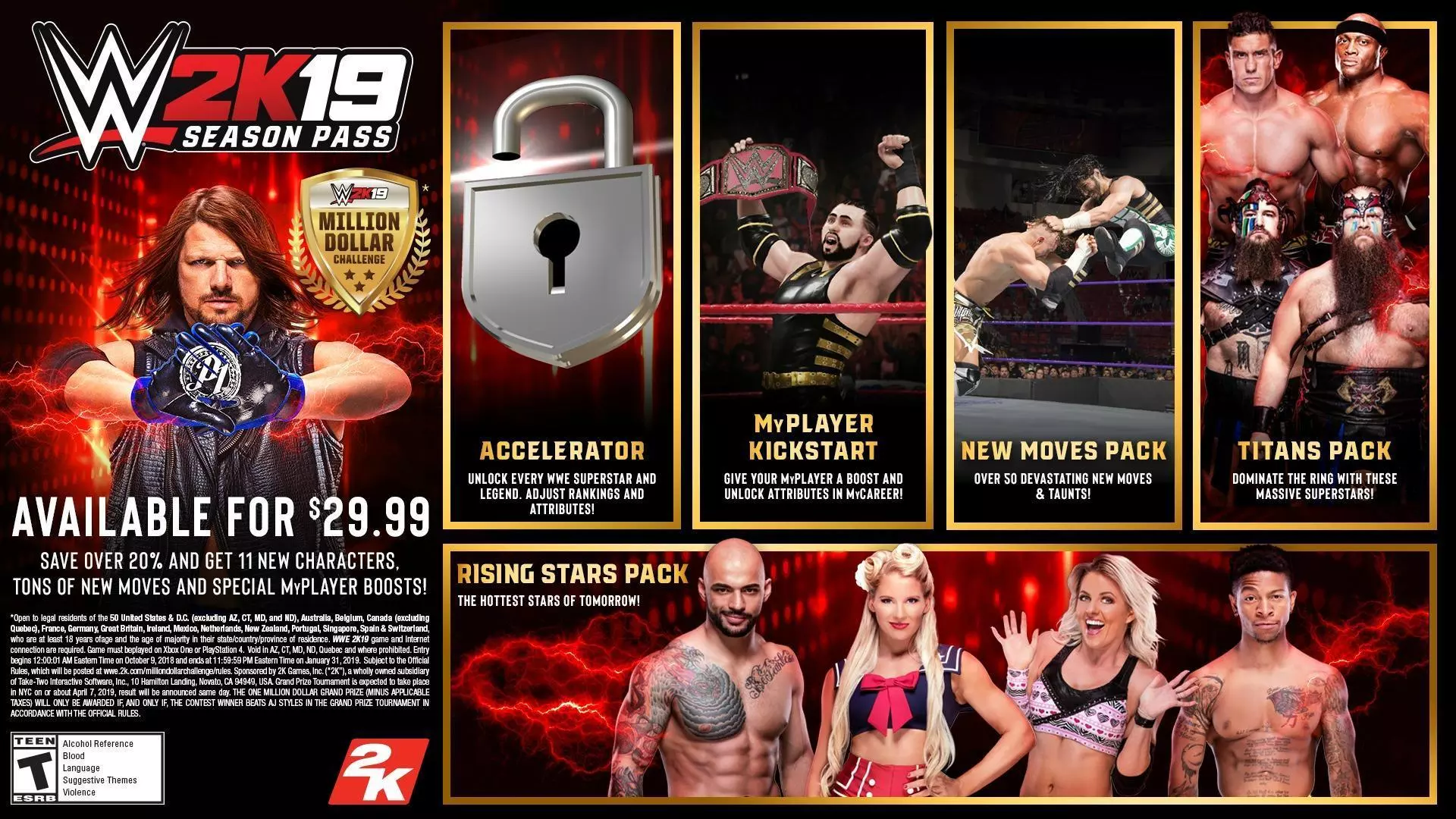 WWE 2K19 all dlc season pass infographic details