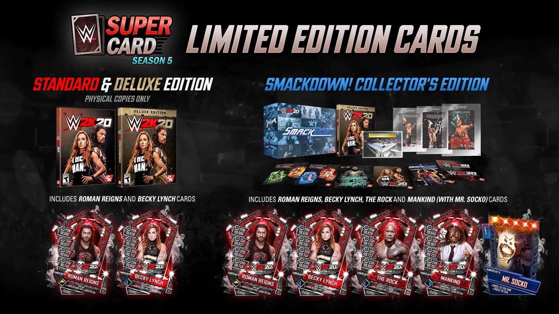 wwe 2k20 collectors edition content supercard cards