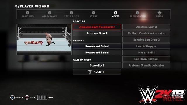 WWE2K18 MyPlayer 5 Wizard Moveset