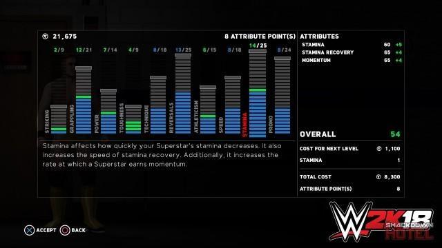 WWE2K18 MyPlayer 6 Attributes