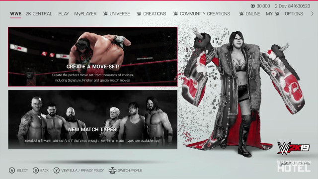WWE2K19 Screen MainMenu WWE2K19 Screen MainMenu