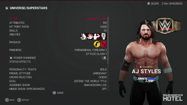 WWE2K19 Screen WWEUniverse Superstars Edit WWE2K19 Screen WWEUniverse Superstars Edit