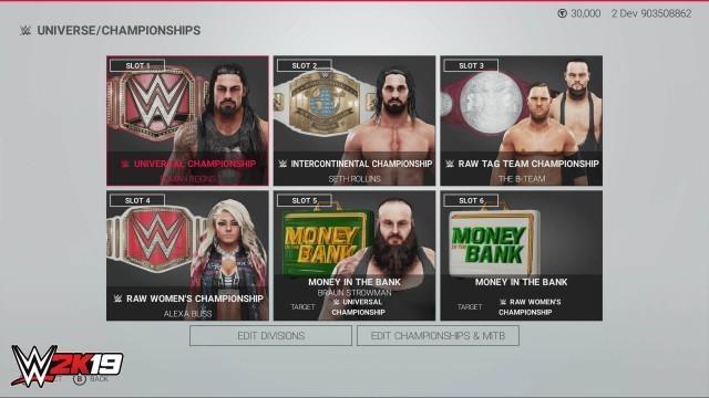 WWE2K19 UniverseMode 6Championships