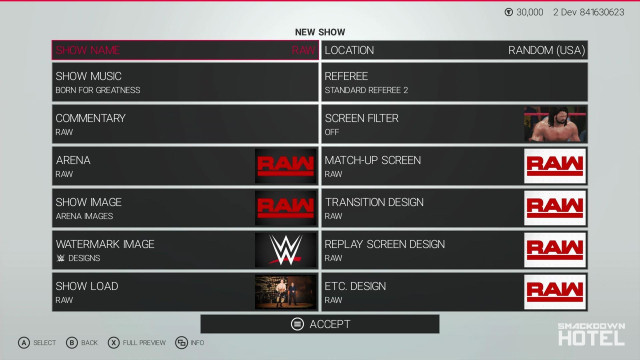 WWE2K19 Screen CreateAShow WWE2K19 Screen CreateAShow