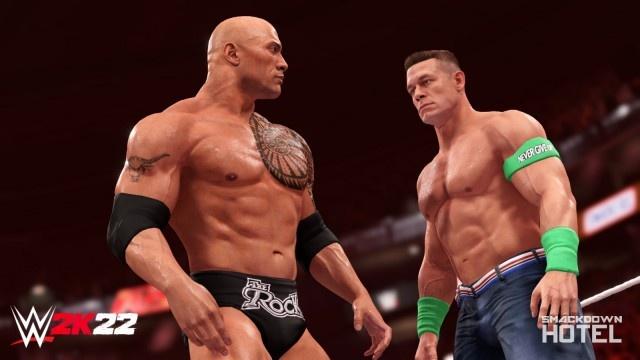WWE 2K22 Screenshot - The Rock vs John Cena