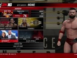 WWE2K16 Career Menu