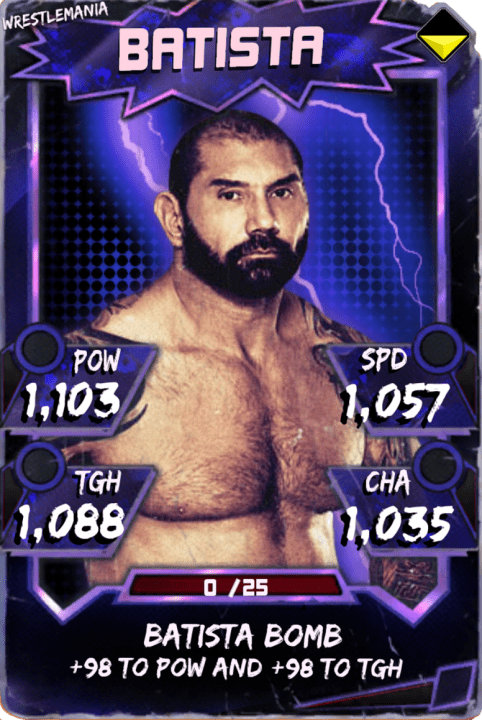 SuperCard Batista 9 WrestleMania Throwback