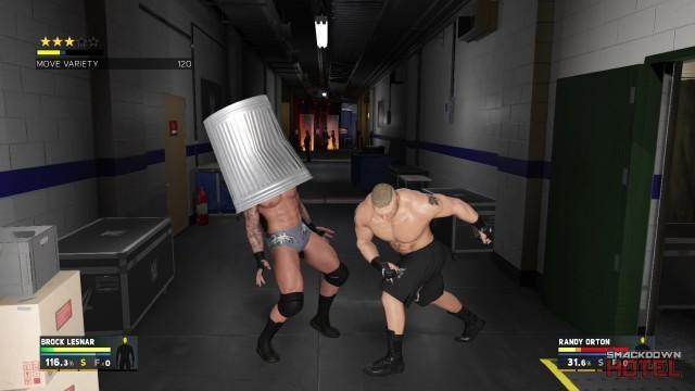 WWE 2K17 - Brock Lesnar vs. Randy Orton - Backstage Brawl Trashcan
