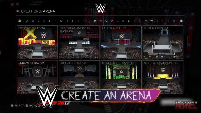 WWE2K17 CreateAnArena Stages