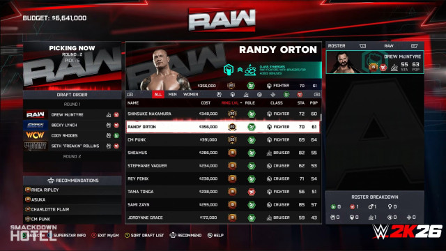 WWE 2K26 MyGM Mode - The Draft