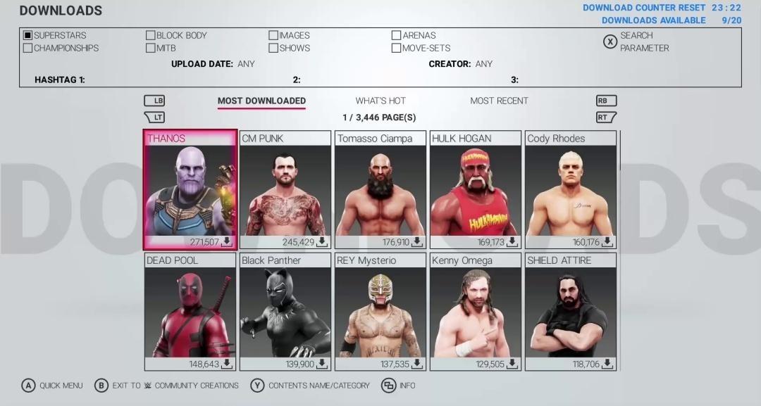 WWE 2K19 Top 5 Most Downloaded Superstars From Xbox Community Creations WWE 2K19 Top 5 Most Downloaded Superstars From Xbox Community Creations