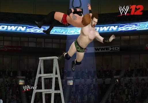 WWE12 Wii SheamusLadderFinisher