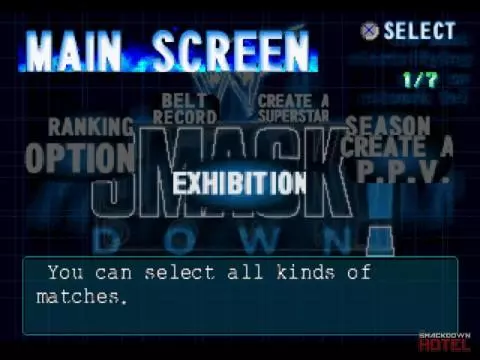 WWF SmackDown 1 PlayStation Main Menu