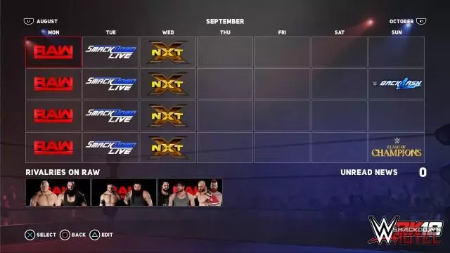 WWE2K18 Universe4 Calendar