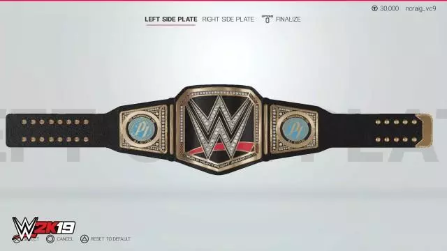 WWE2K19 Creation Championship Sideplate