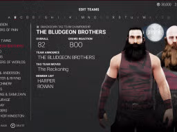 WWE2K19 Screen Teams