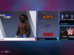 WWE2K20 Universe Main Menu