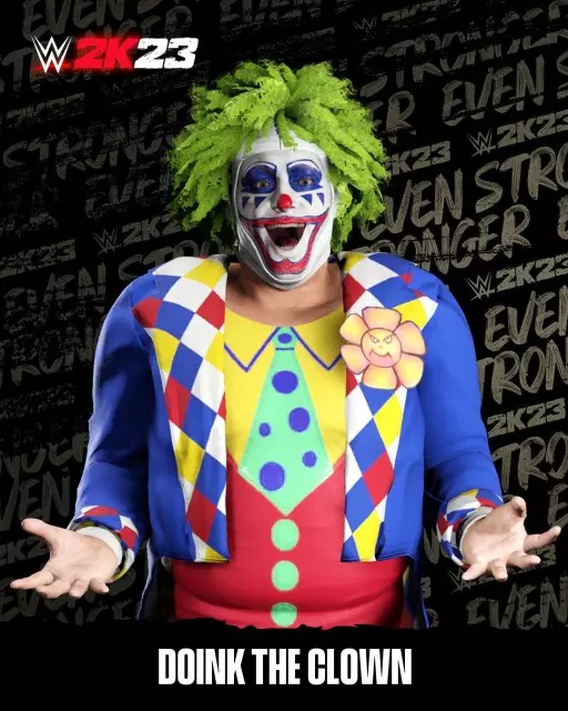 wwe2k23 artworks doink the clown