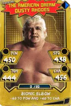 Super card  dusty rhodes 7  legendary  throwback 5900 216