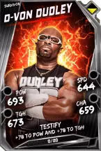 Super card  d von dudley 8  survivor 5957 216