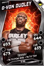 Super card  d von dudley 8  survivor 5957 216