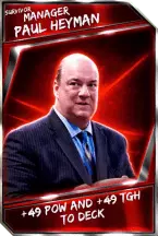 Super card  support  manager  paul heyman 8  survivor 6154 216