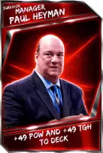 Super card  support  manager  paul heyman 8  survivor 6154 216