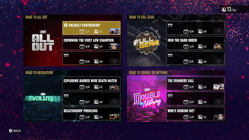 AEW Fight Forever Road To Elite Chapters Blocks List - AEW Games News & Guides