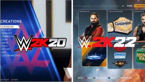 WWE 2K22 & 2K20 Creation Suite Comparison: How much has changed?