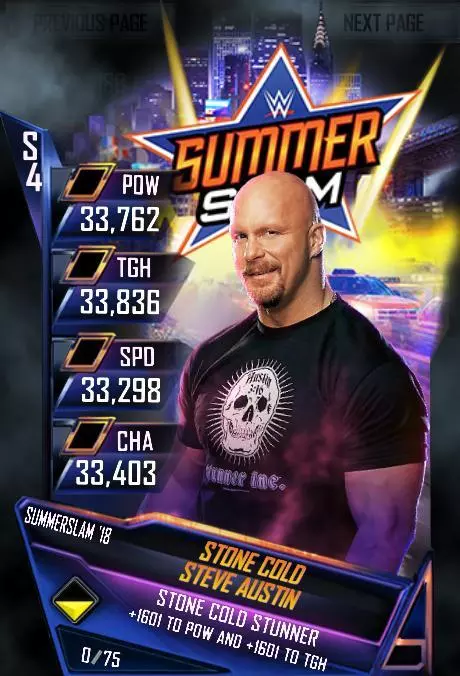 WWESuperCard SummerSlam18 StoneColdSteveAustin