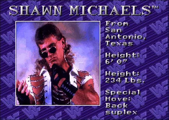 WWF Royal Rumble Game Roster Shawn Michaels - SNES - SEGA Genesis 1993