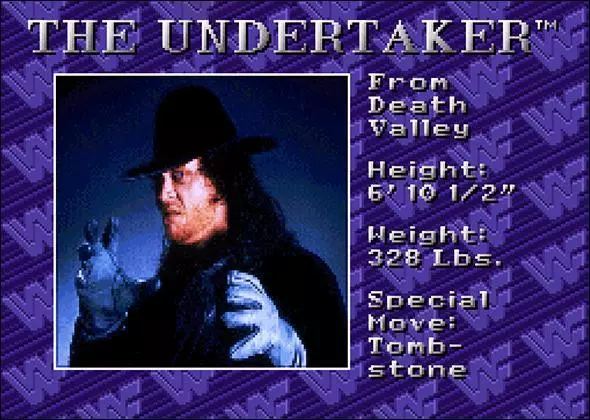 WWF Royal Rumble Game Roster The Undertaker - SNES - SEGA Genesis 1993
