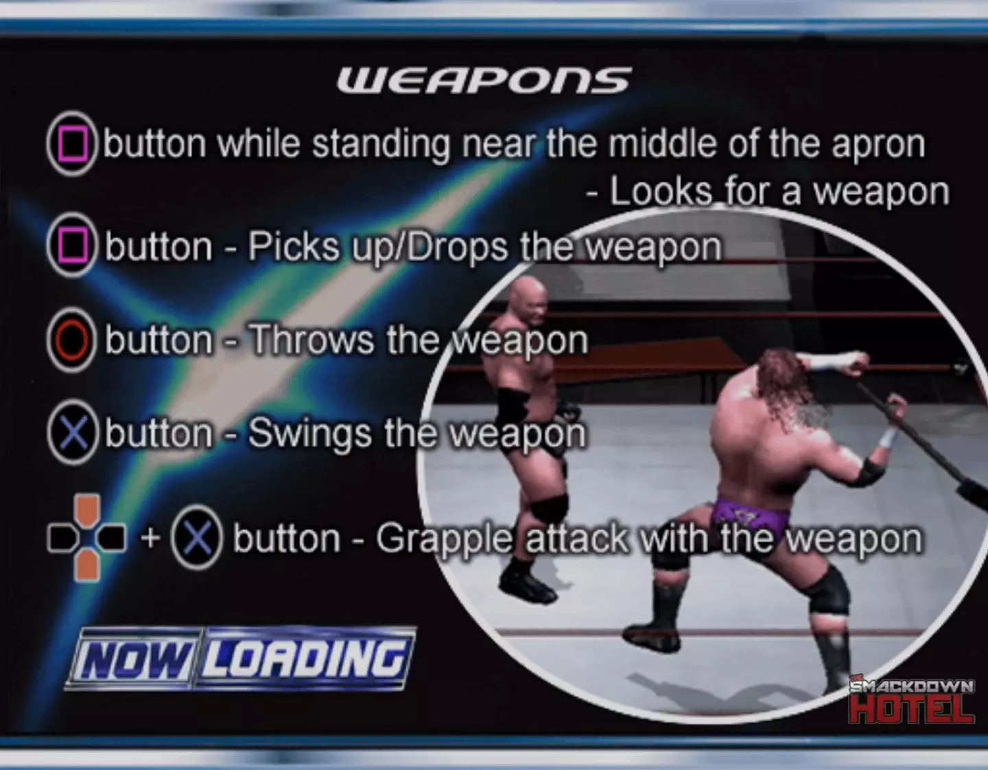 SmackDown Here Comes The Pain Weapons Controls PS2 Pad - HCTP