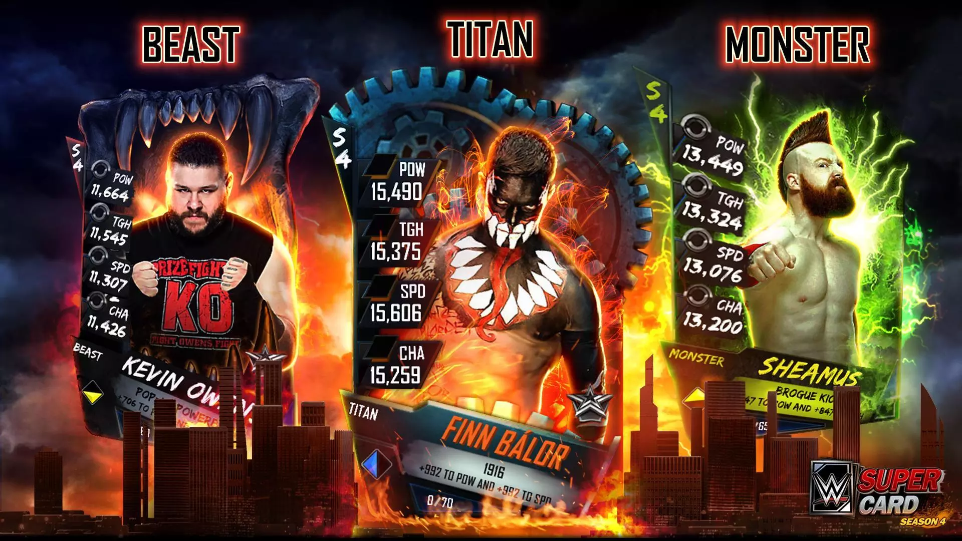 WWE SuperCard Season 4 - New Card Tiers Preview (Beast, Monster, Titan)
