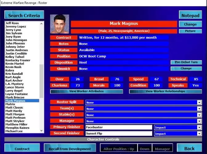 Extreme Warfare Revenge - Wrestling Games Database