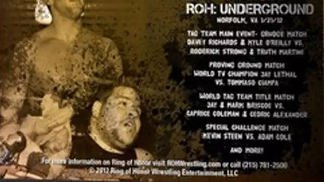 ROH Underground - Match Card & Results | ROH PPV ROH Underground - Match Card & Results | ROH PPV