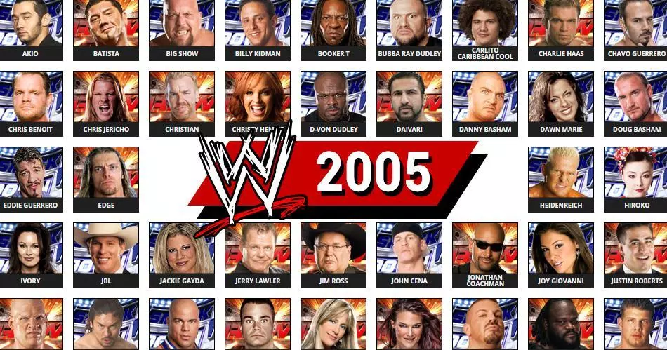 wwe roster 2005