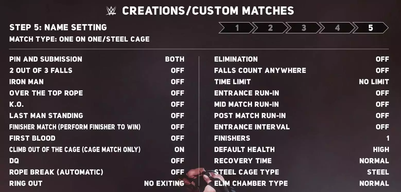 WWE 2K18 Match Creator / Custom Matches: All Options and Rules - Full List