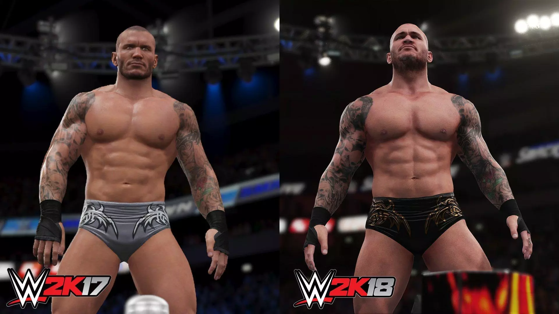 WWE2K18 vs 2K17 Randy Orton Graphics Comparison