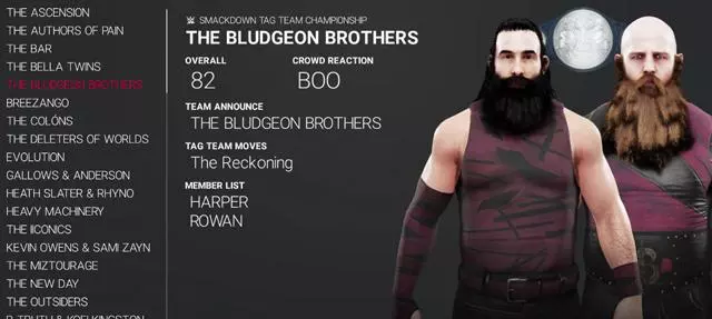 WWE 2K19 Default Tag Teams & Stables - Full List with Overalls