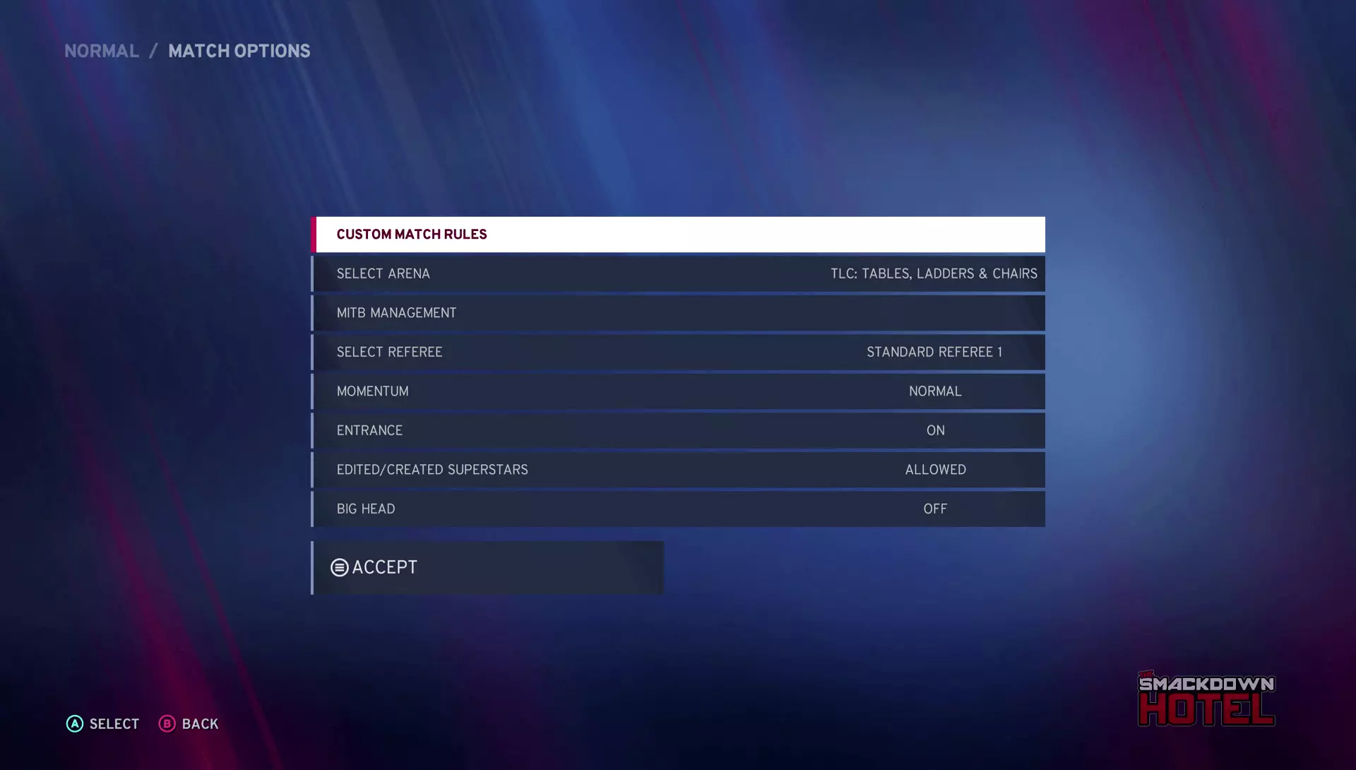 wwe 2k20 match options custom match rules