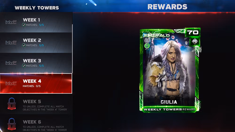 wwe 2k26 weekly towers list