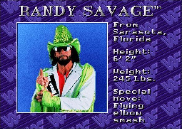 WWF Royal Rumble Game Roster Macho Man Randy Savage - SNES - SEGA Genesis 1993