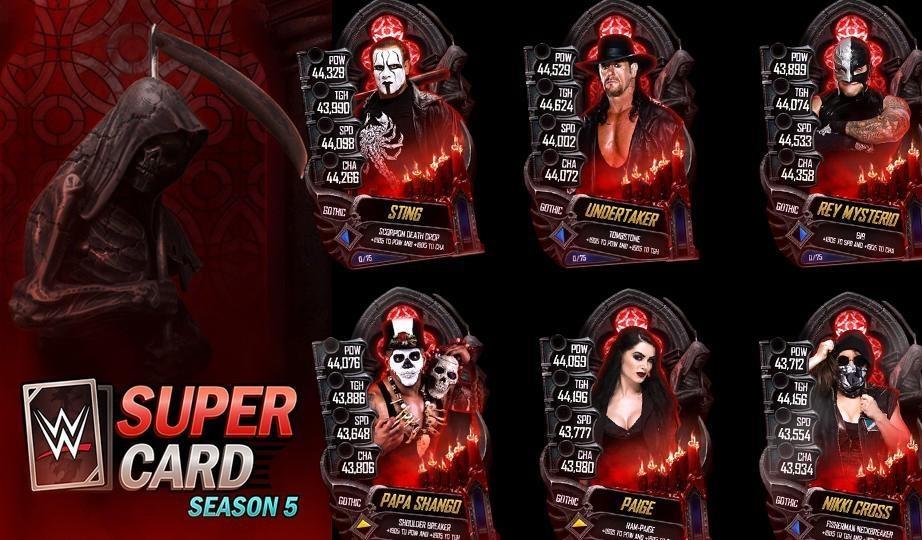 Gothic Cards (113) WWE SuperCard Cards Catalog Season 11 & All