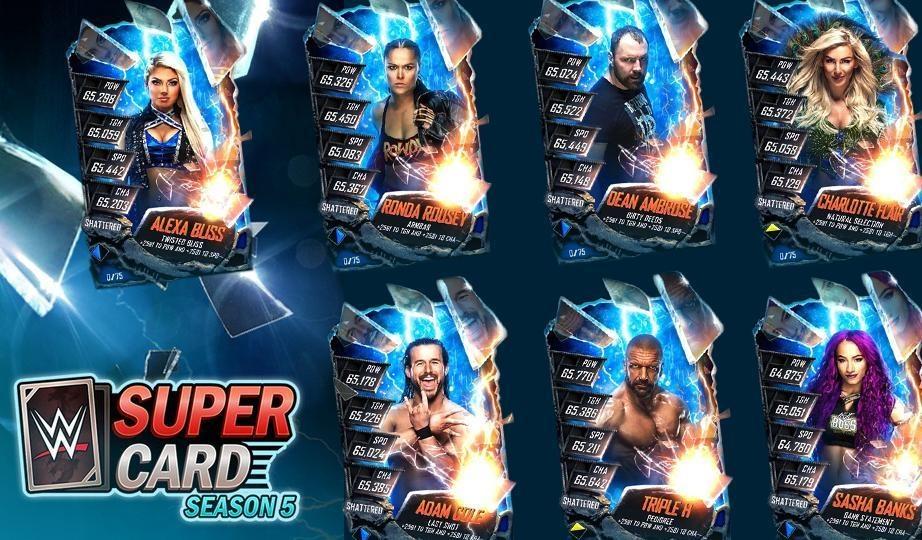 Shattered Cards (131) WWE SuperCard Cards Catalog Season 11 & All