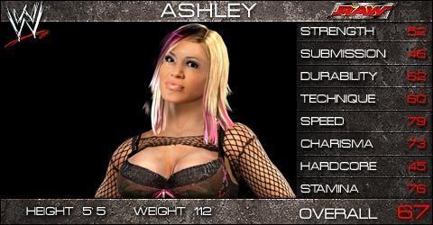 Ashley - WWE SmackDown vs. Raw 2009 Roster Ashley - WWE SmackDown vs. Raw 2009 Roster