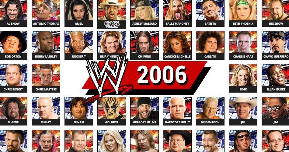 Full Wwe Roster In Year 06 World Wrestling Entertainment Rosters History Database Pro Wrestling Database