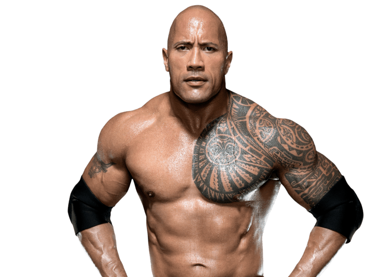 Dwayne The Rock Johnson shows off his new huge bull tattoo