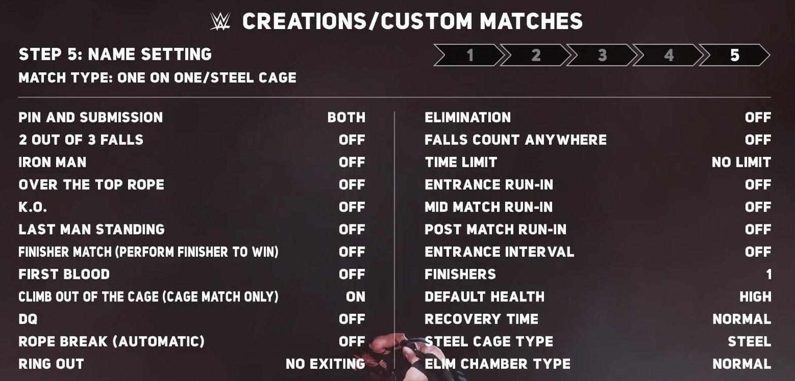 WWE 2K18 Match Creator / Custom Matches: All Options and Rules - Full List WWE 2K18 Match Creator / Custom Matches: All Options and Rules - Full List